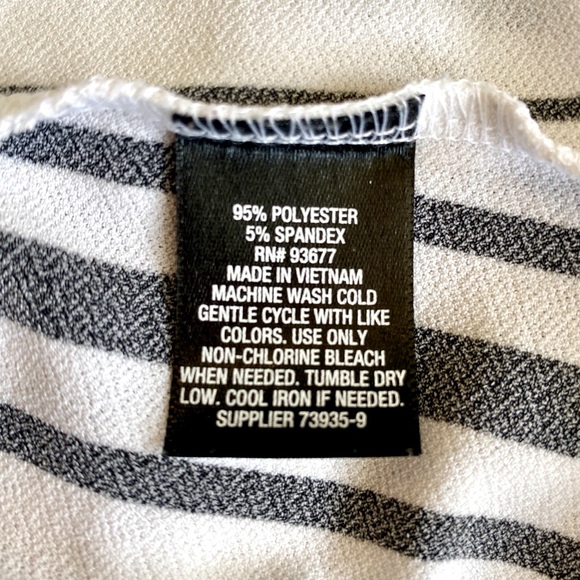 Worthington lightweight striped blouse with fluted sleeves. Women’s size L - Picture 7 of 9